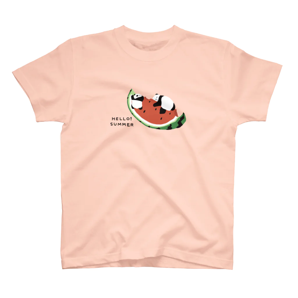 kiki25のゆらゆらスイカとすやすやパンダたち Regular Fit T-Shirt