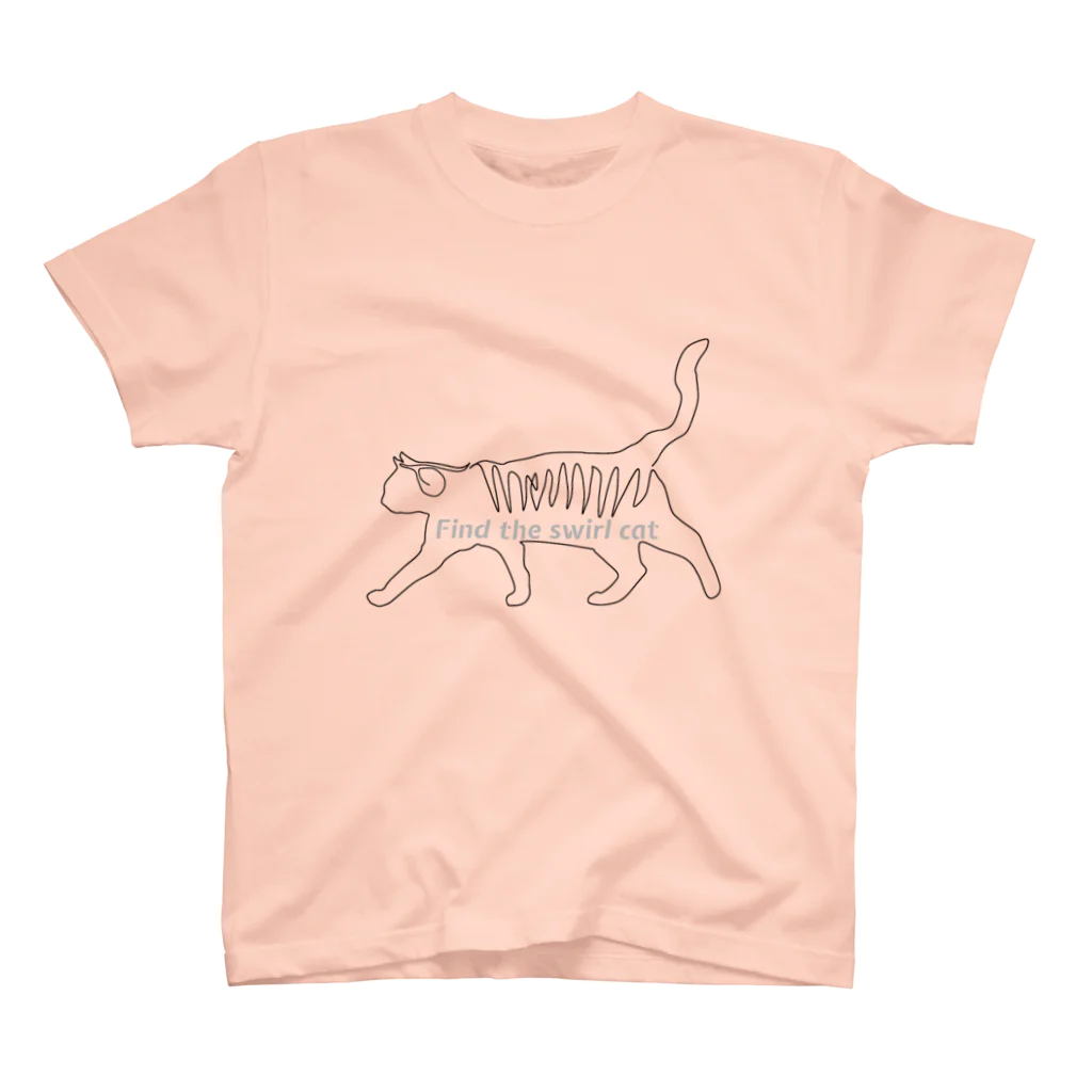 月夜のタツノオトシゴのFind the swirl cat スタンダードTシャツ