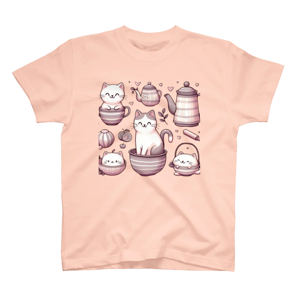 ねこてぃーしゃつ特集のてぃーぽっとにねこ スタンダードTシャツ