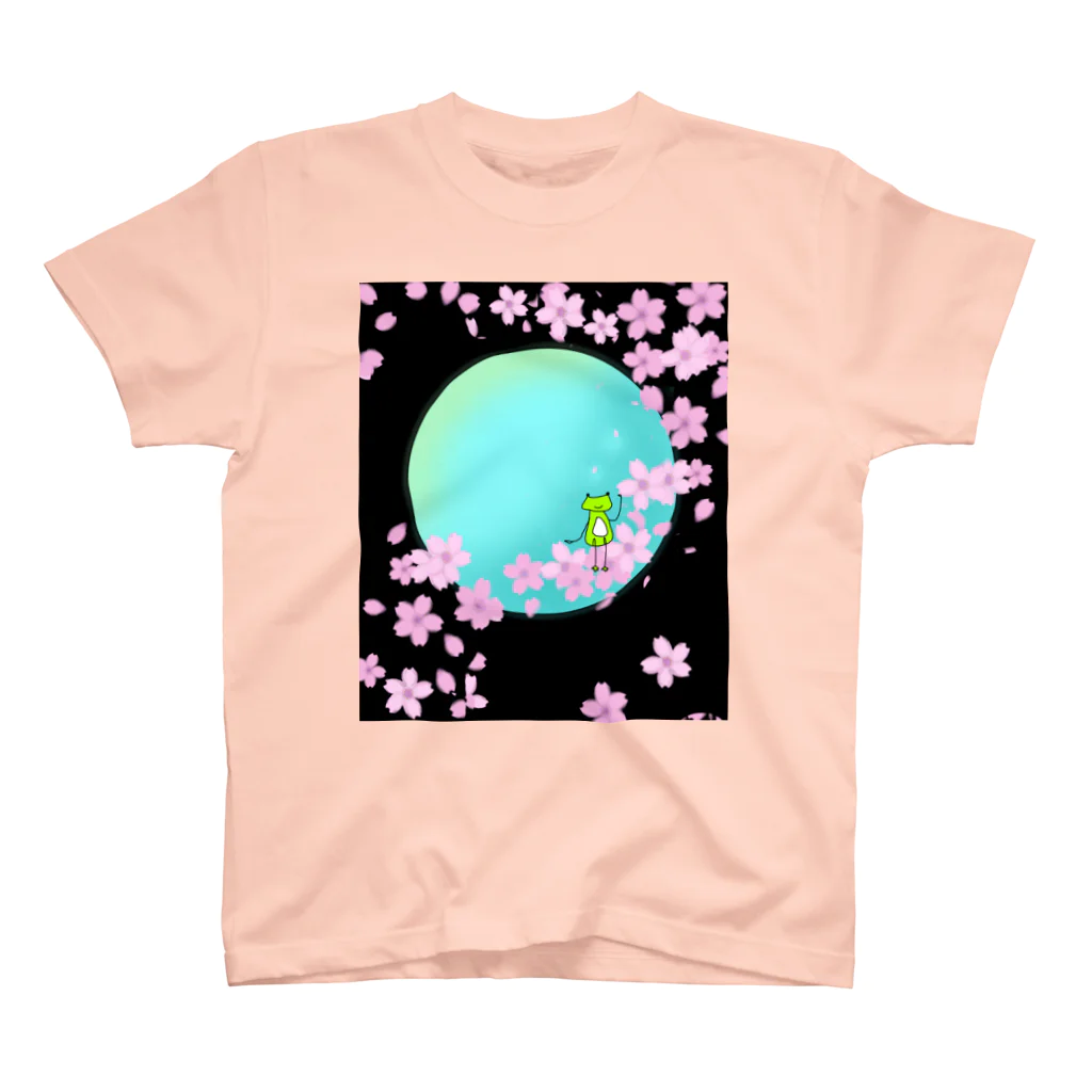 あるてみらのカエルちゃんと夜桜 スタンダードTシャツ