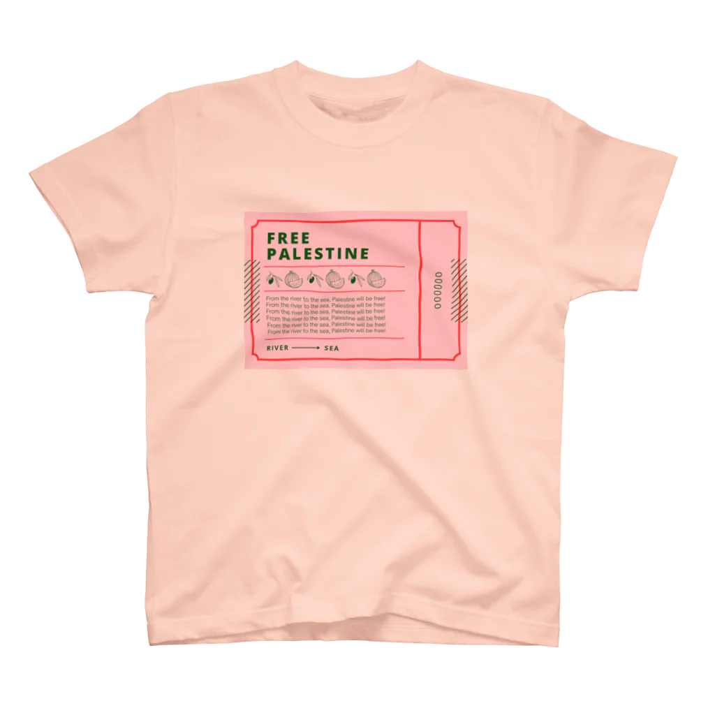 Tokyo feminist galのFREE PALESTINE ticket pink スタンダードTシャツ