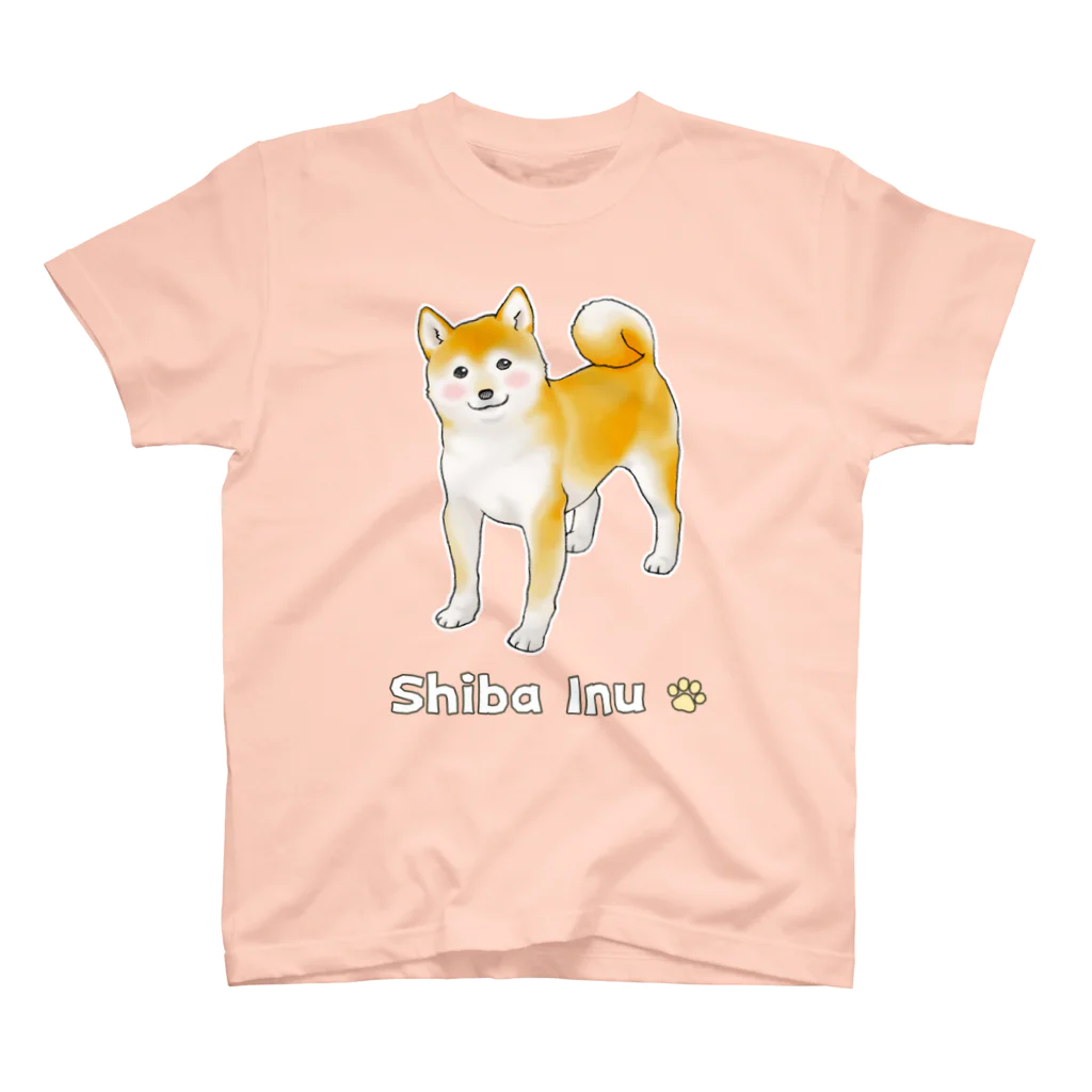 Shiba Inu Streetのちょっと照れている柴犬 スタンダードTシャツ