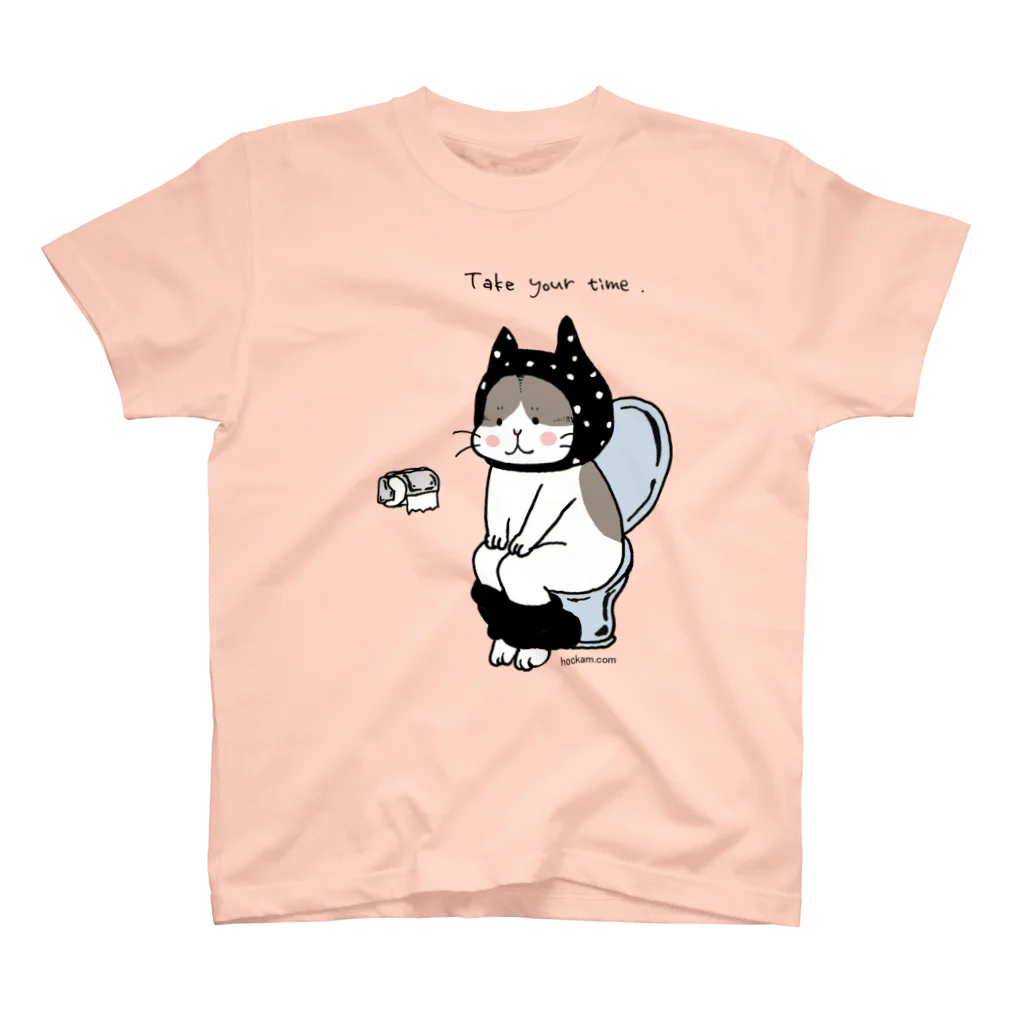 ほっかむねこ屋（アトリエほっかむ）のトイレねこ　黒 スタンダードTシャツ