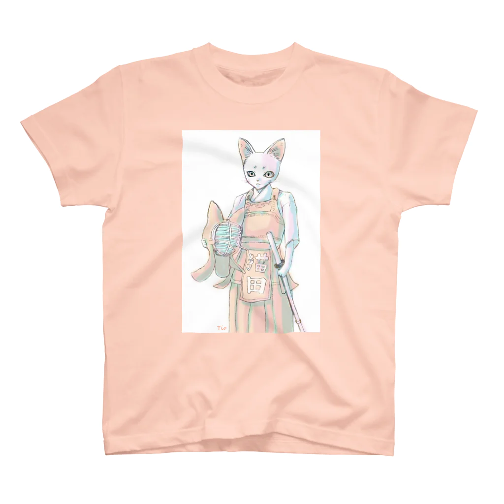 Tio Heartilの剣道ねこさん スタンダードTシャツ