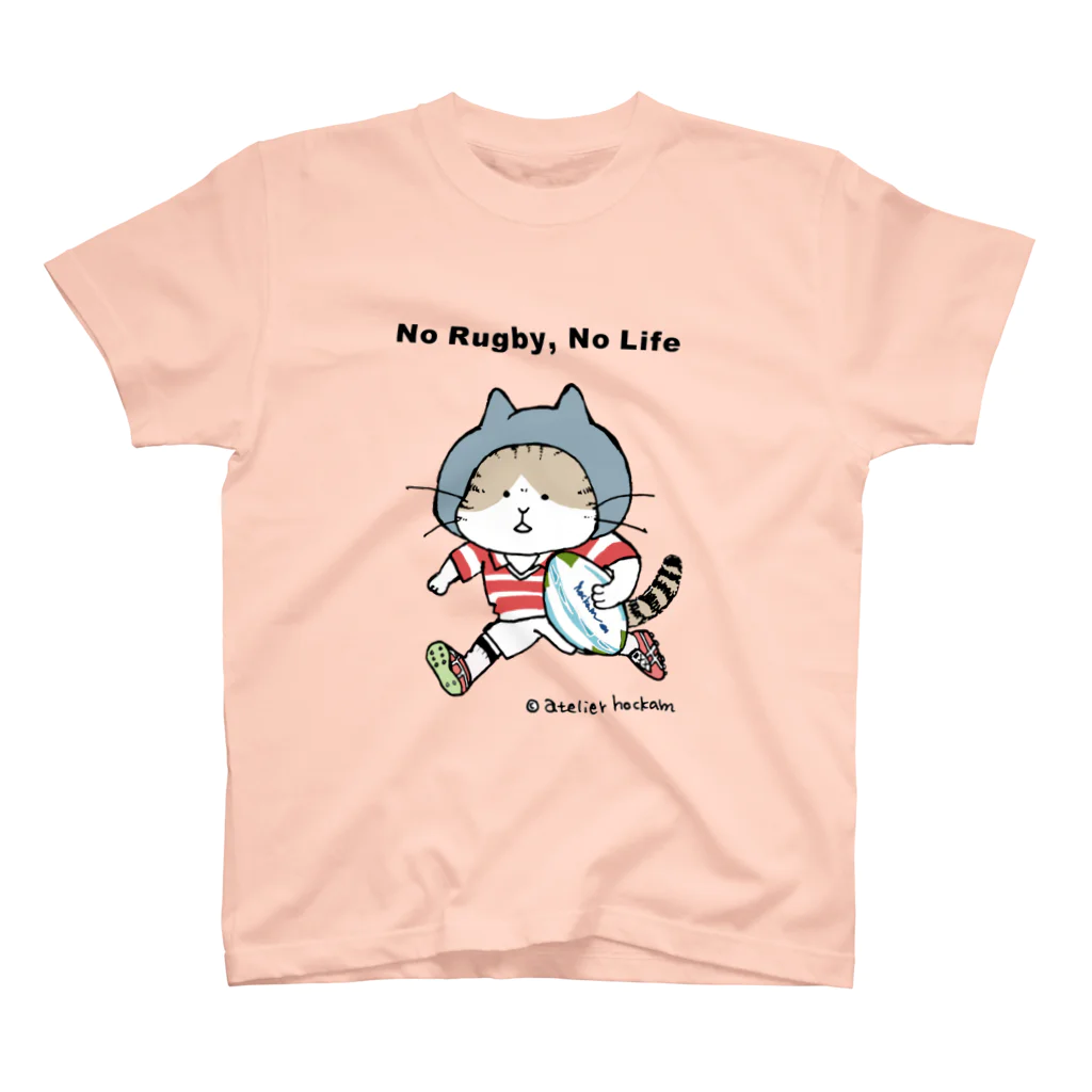 ほっかむねこ屋（アトリエほっかむ）のラグビーねこ（グレーキャップ） Regular Fit T-Shirt