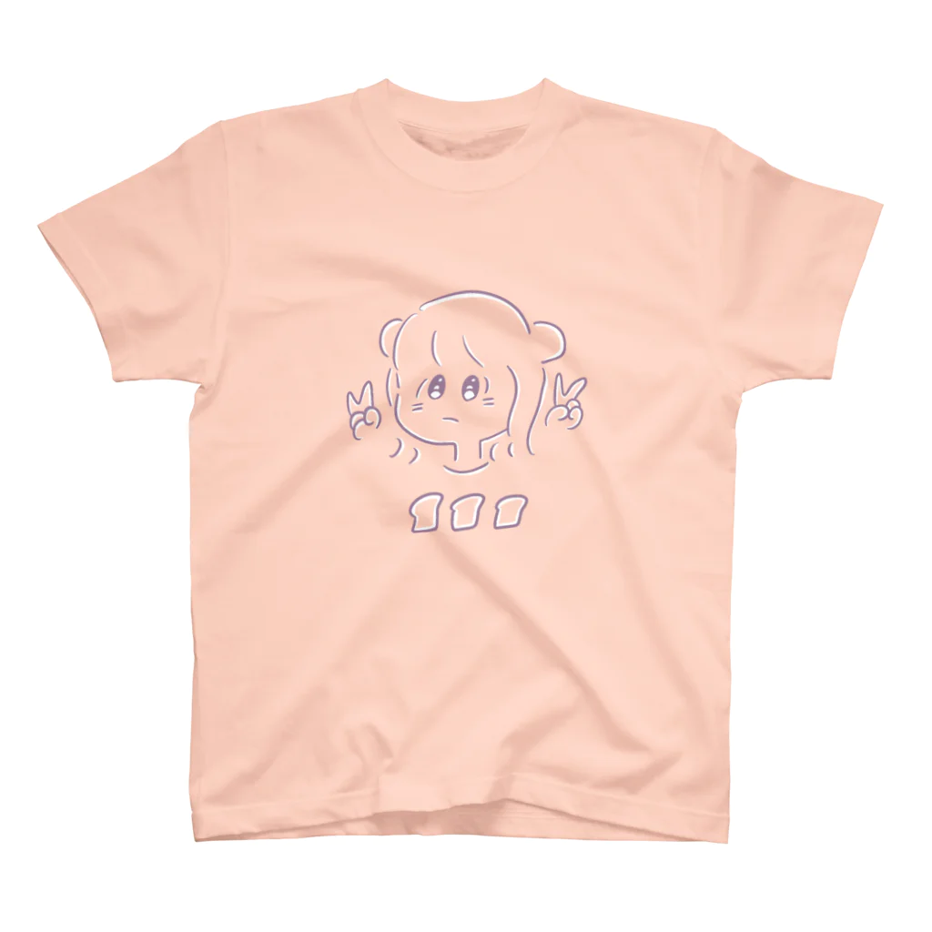 paaanのパンの耳な女の子(桃色) スタンダードTシャツ