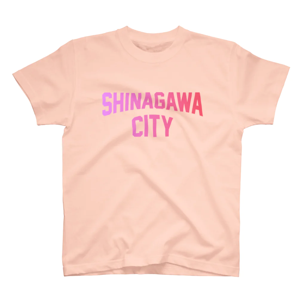 JIMOTO Wear Local Japanの品川区 SHINAGAWA CITY ロゴピンク スタンダードTシャツ