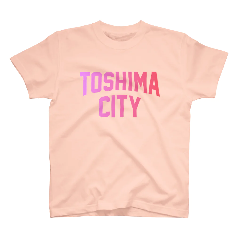 JIMOTO Wear Local Japanの豊島区 TOSHIMA CITY ロゴピンク スタンダードTシャツ