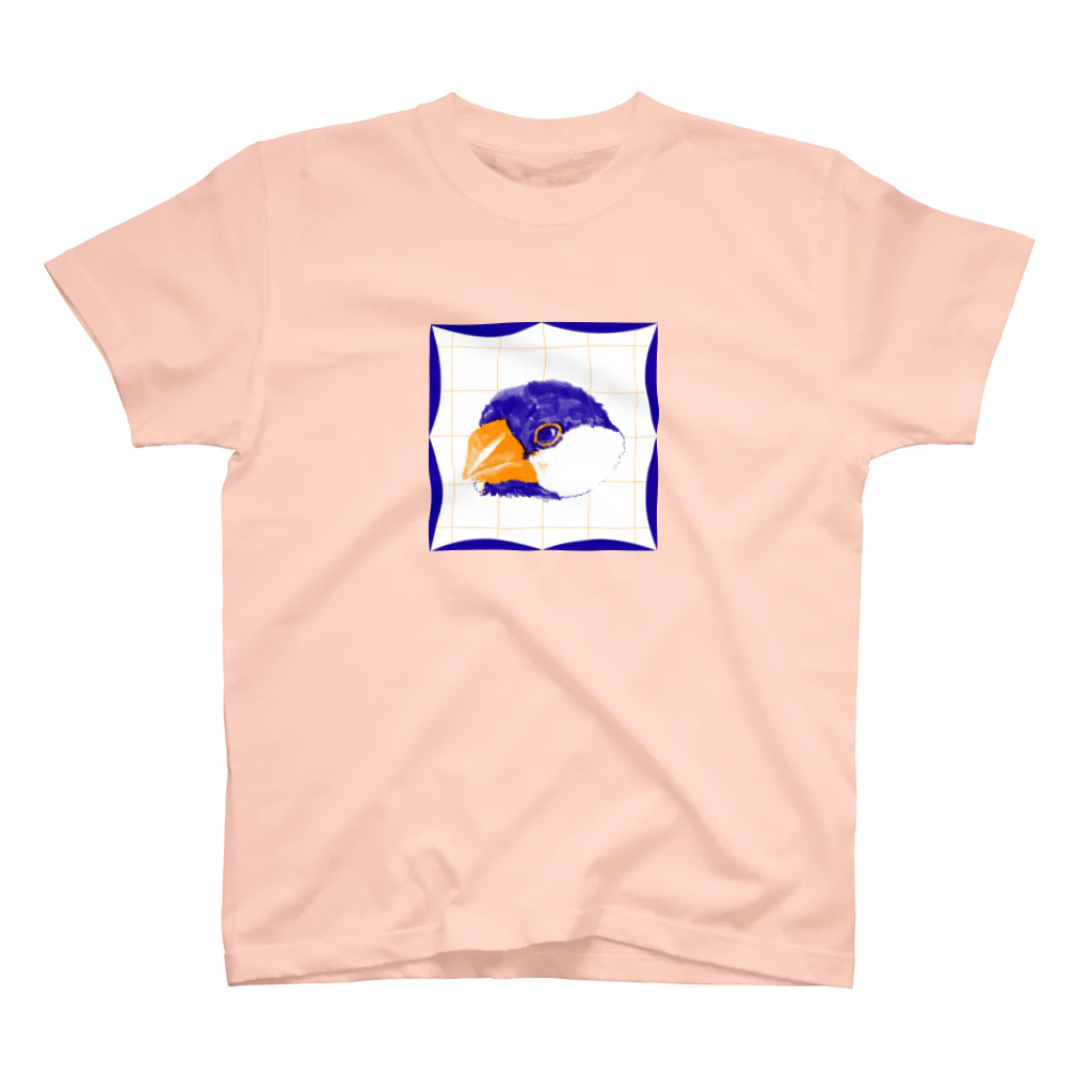 一般のオレンジ×ブルーの文鳥 スタンダードTシャツ