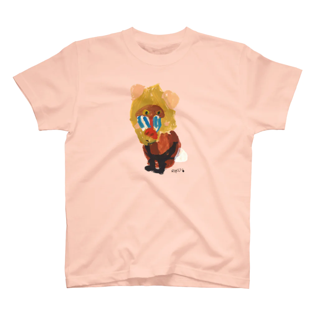 コドモダスのRIKU　マンドリルシリーズ(黒ロゴ) スタンダードTシャツ