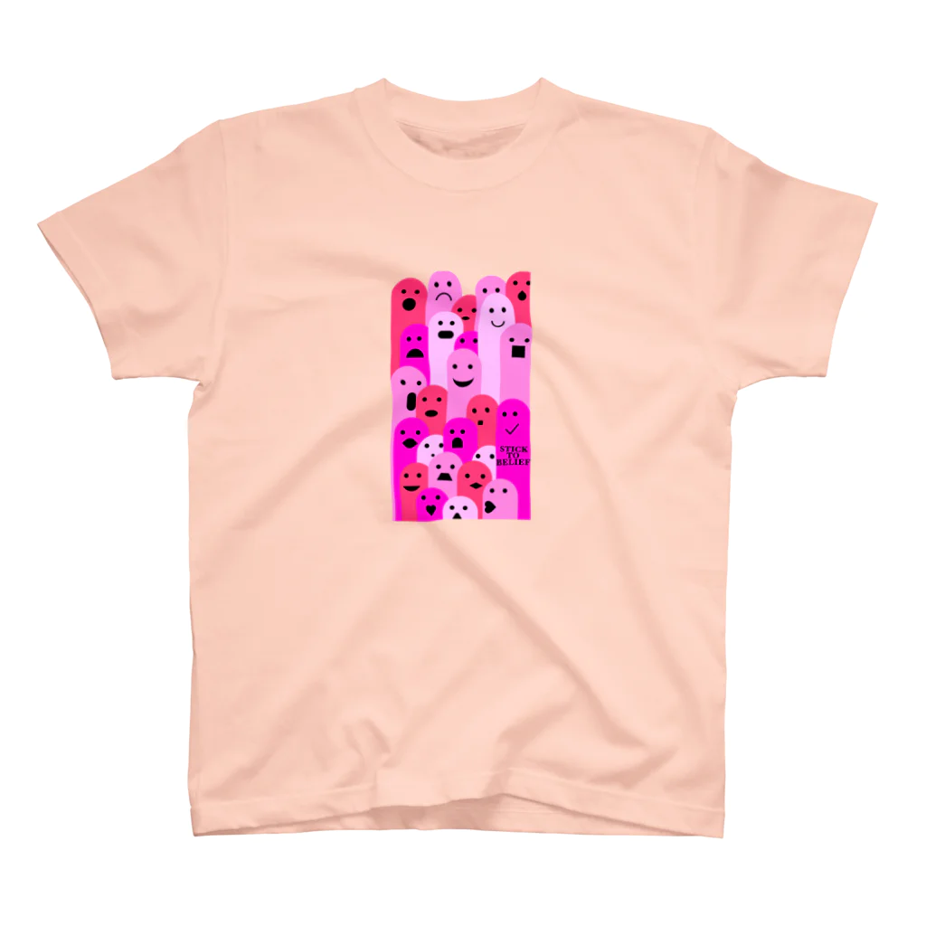 STICKTOBELIEFの👻Pink monster👻 スタンダードTシャツ