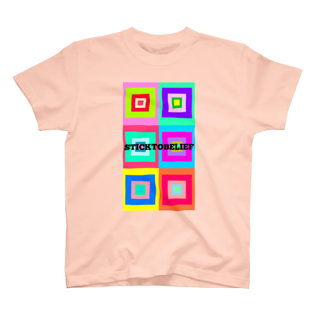 STICKTOBELIEFのcolor square スタンダードTシャツ