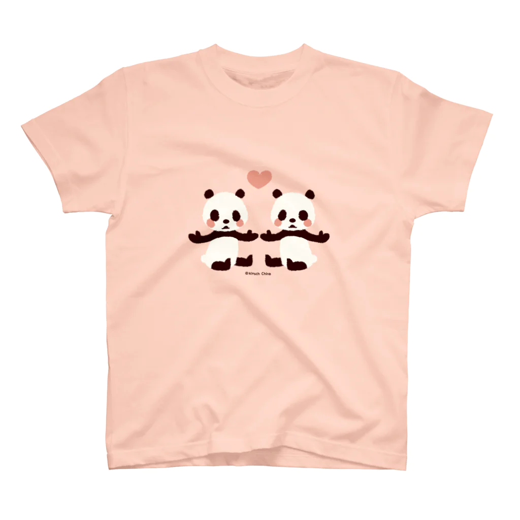 キッチュの双子の赤ちゃんパンダ スタンダードTシャツ