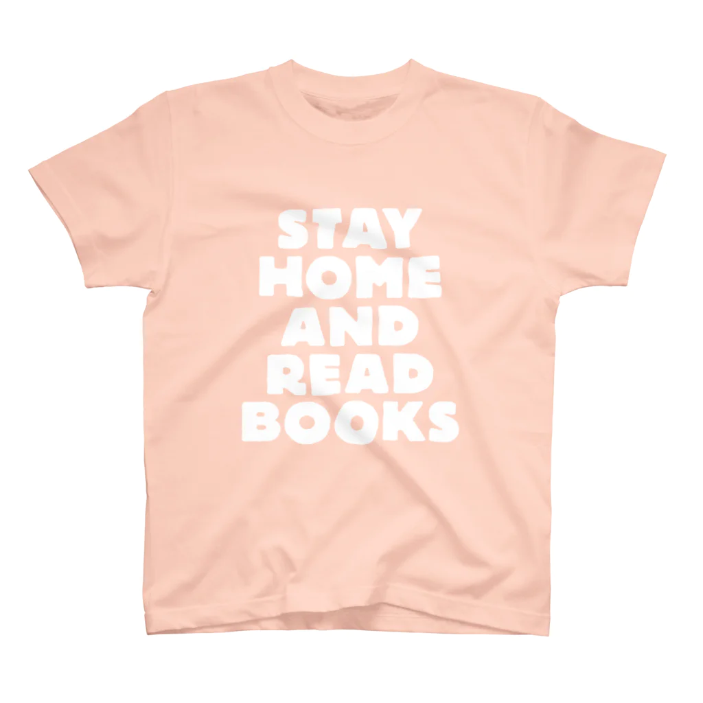 SAIWAI DESIGN STOREのSTAY HOME AND READ BOOKS（WHITE） スタンダードTシャツ