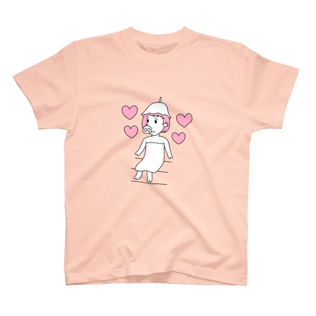 豚人イラストのパンダ武島のサウナピッグガール Regular Fit T-Shirt