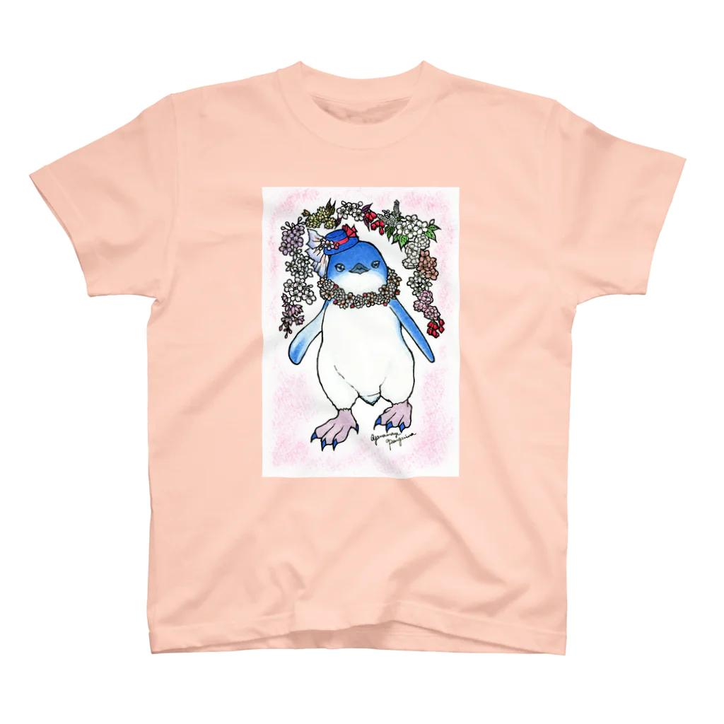 ヤママユ(ヤママユ・ペンギイナ)の令和ぺんぎん－桜ふぇありー‐ スタンダードTシャツ