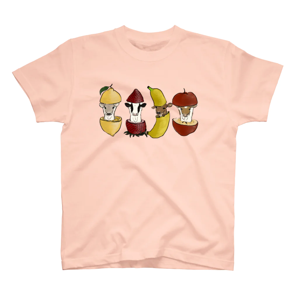 PoccaBocca–すかまるのおみせ–のフルーツ乳牛 Regular Fit T-Shirt