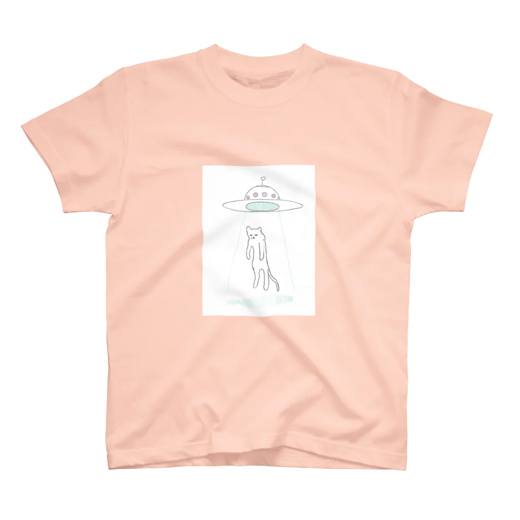 ぱぱぱのUFOにさらわれる猫さん スタンダードTシャツ