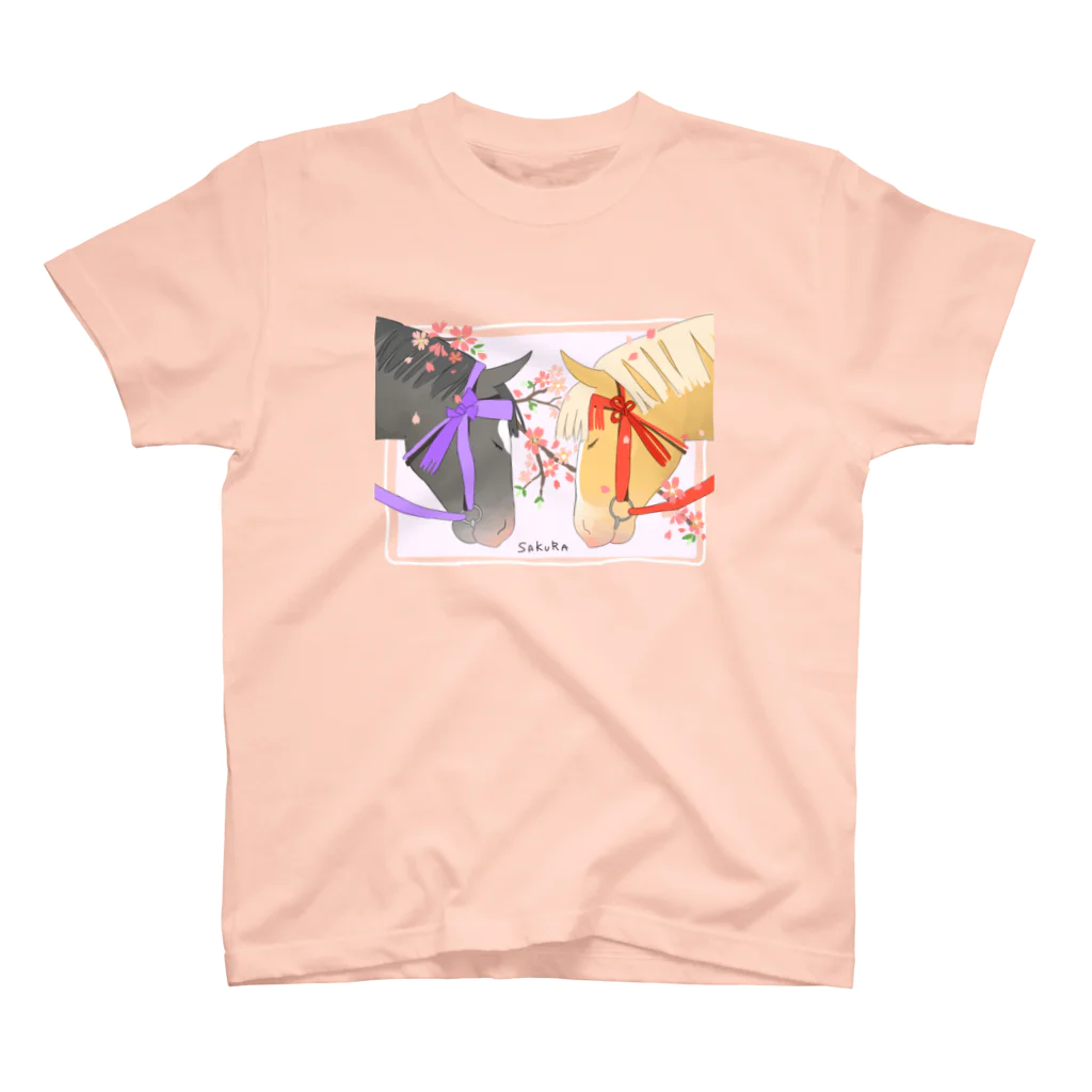 poniponiの桜まつりの馬 Regular Fit T-Shirt