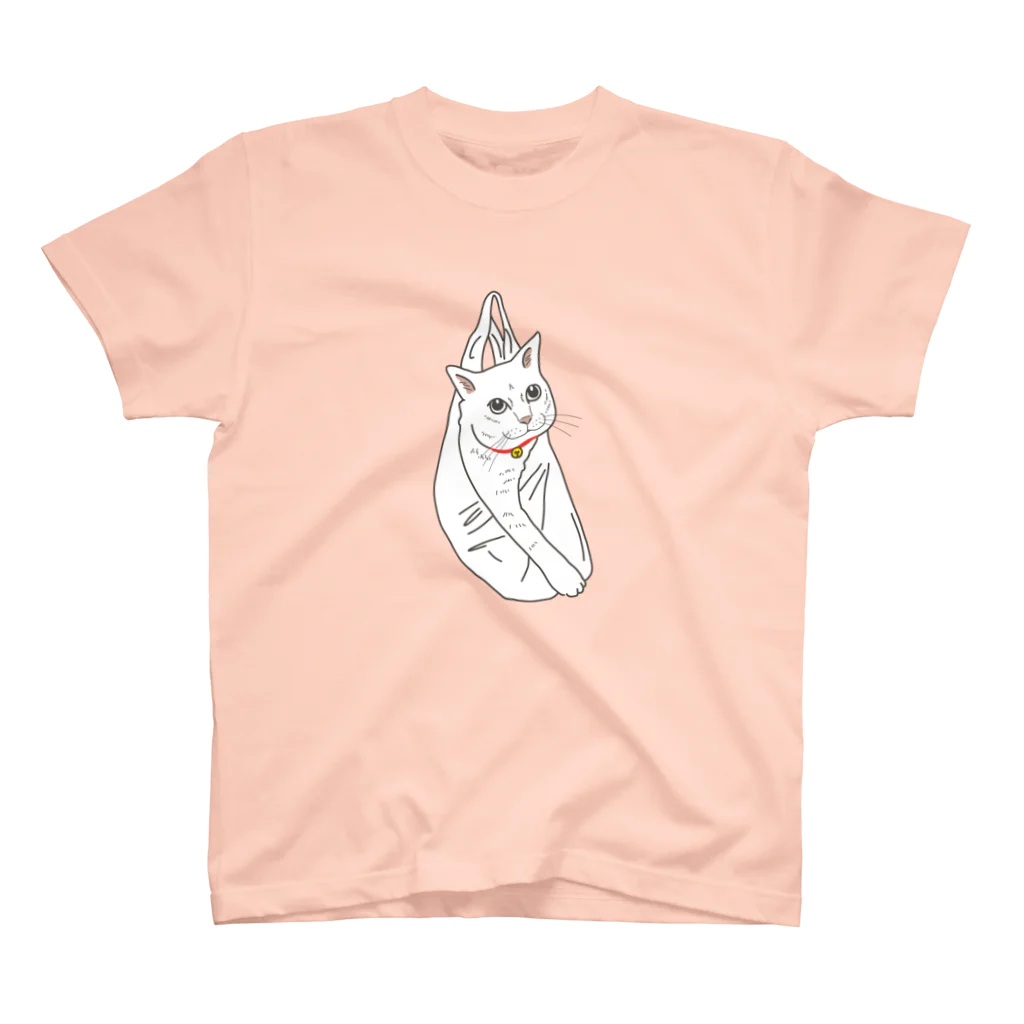 小鳥と映画館のビニール袋に入った猫 スタンダードTシャツ