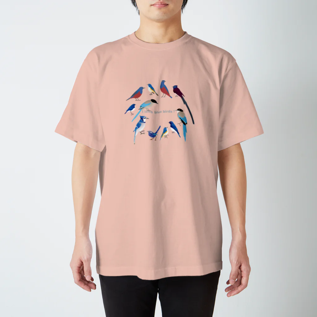 エダマメトイチ雑貨店のI love blue birds 1 小 Regular Fit T-Shirt