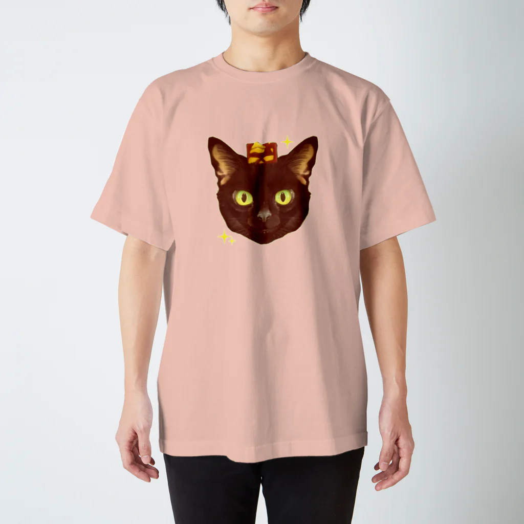 トロ箱戦隊本部の黒猫さんと栗入り羊羮 スタンダードTシャツ