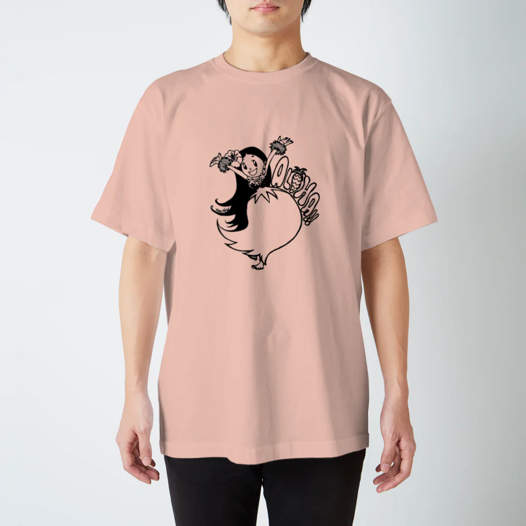 アヲイロザッカテンbyマユミーヌのフラガールAloha(黒Line) スタンダードTシャツ