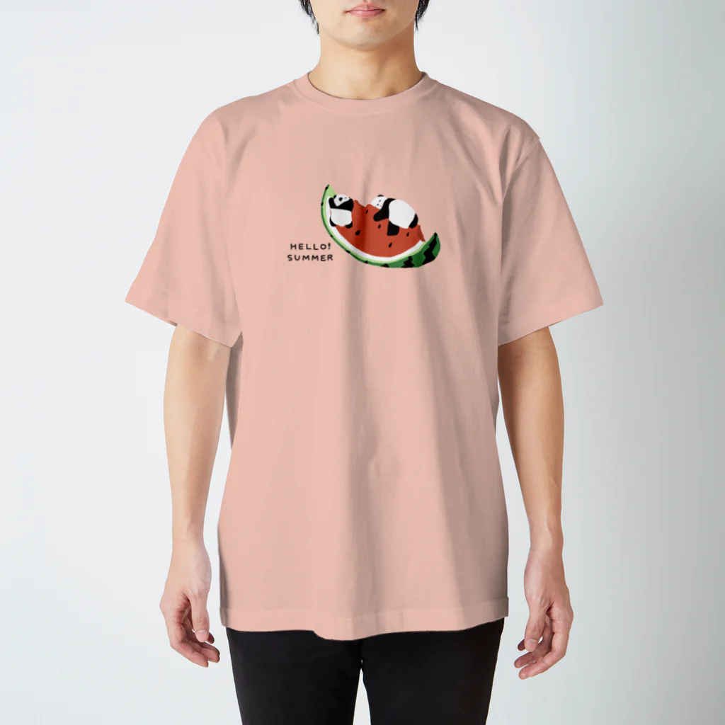 kiki25のゆらゆらスイカとすやすやパンダたち Regular Fit T-Shirt