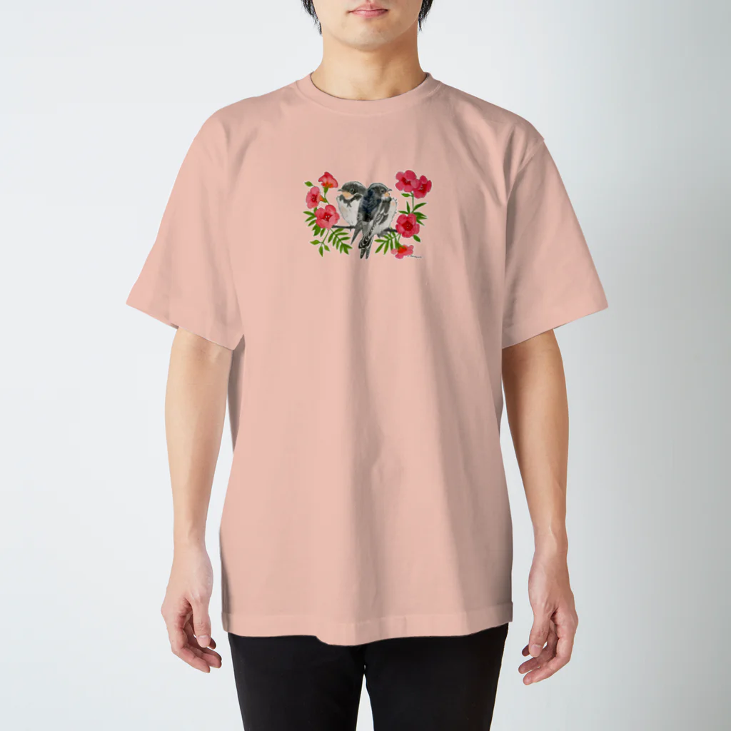 Wild bird paradiseの巣立ち燕とノウゼンカズラ Regular Fit T-Shirt