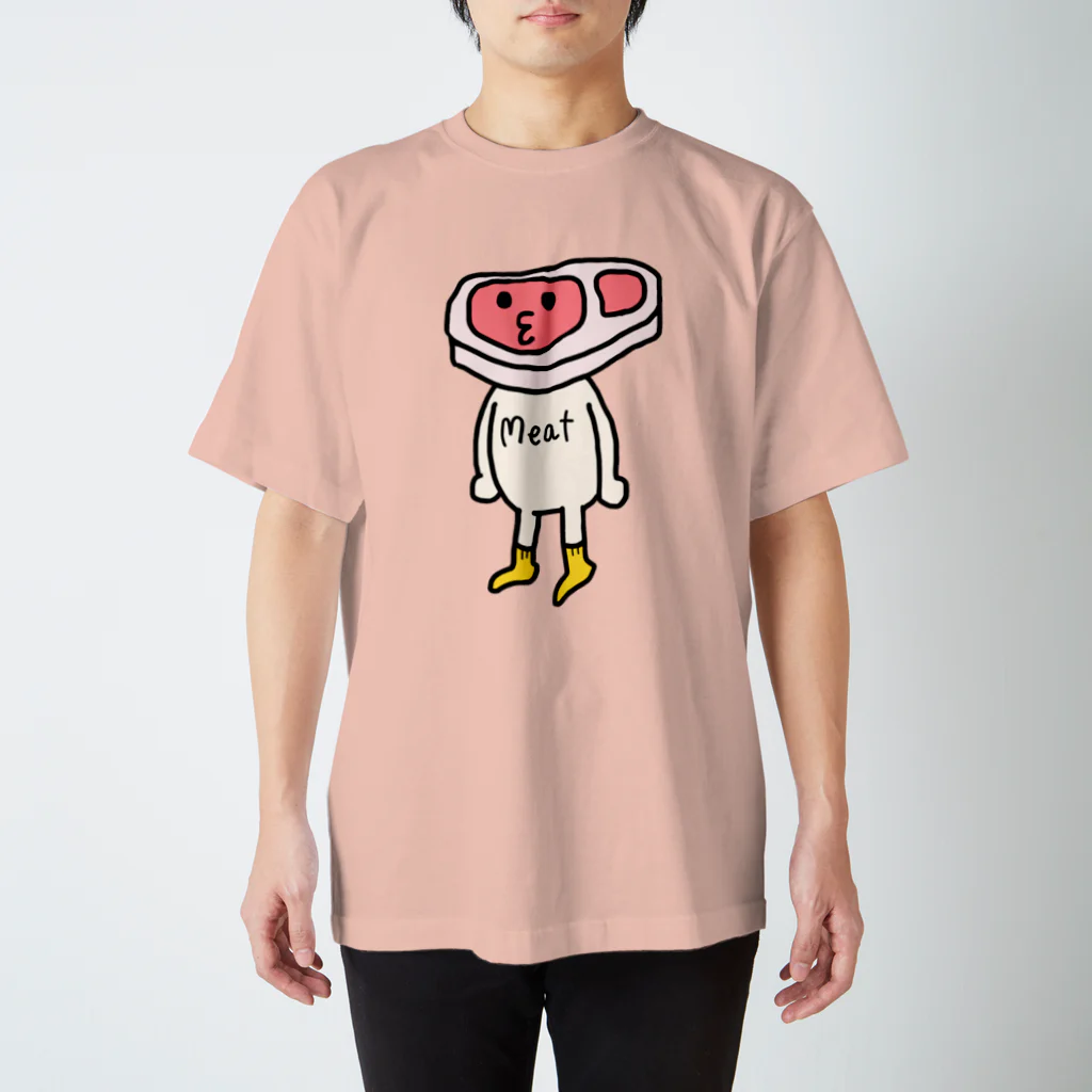 鹿骨-SHIKACOTTSU-のMeatくん。 スタンダードTシャツ