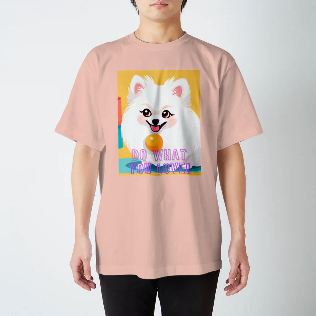 Pom-Dog'sの清楚系白ポメ　ポメ子 Regular Fit T-Shirt