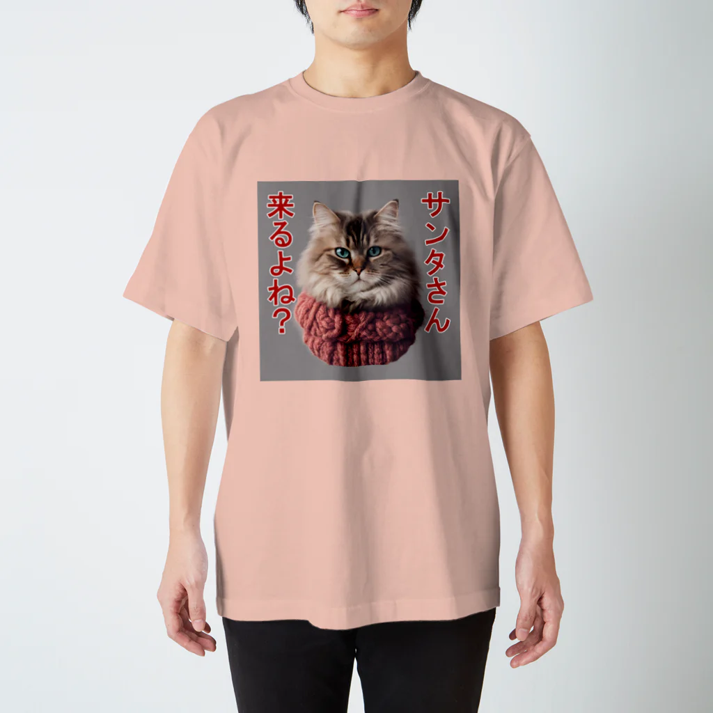 てくのちゃんのサンタを信じてる猫 スタンダードTシャツ