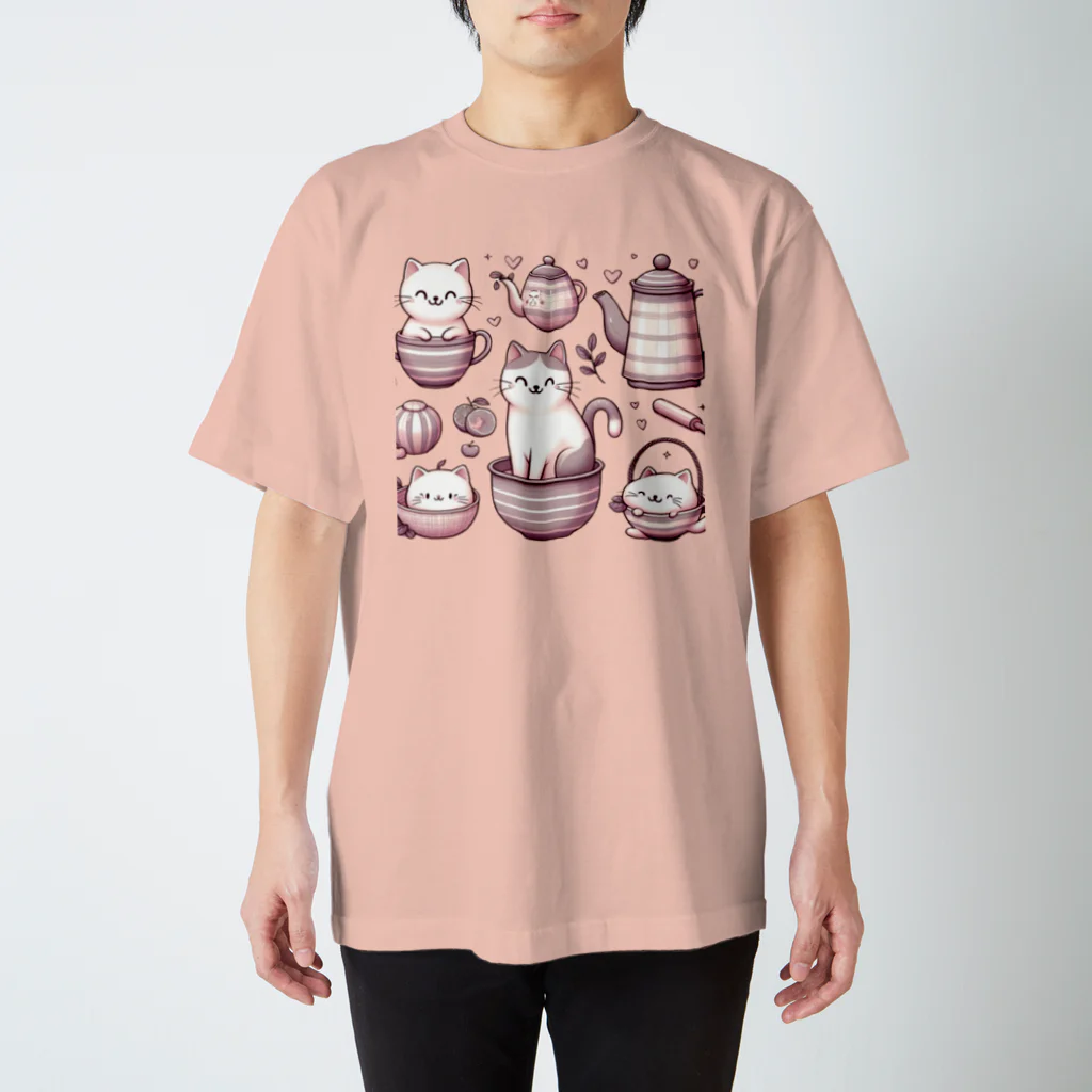 ねこてぃーしゃつ特集のてぃーぽっとにねこ スタンダードTシャツ