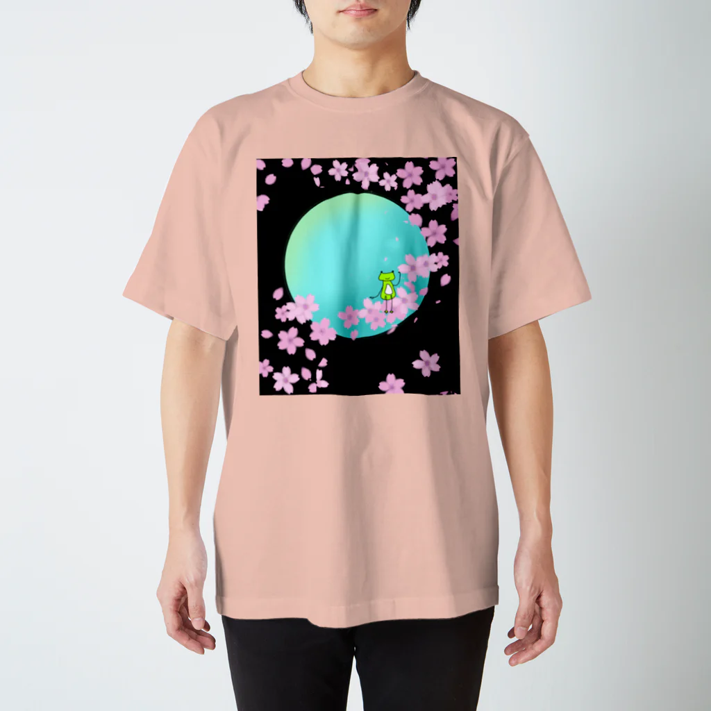 あるてみらのカエルちゃんと夜桜 Regular Fit T-Shirt