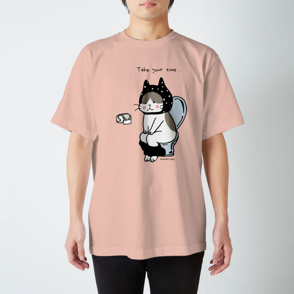 ほっかむねこ屋（アトリエほっかむ）のトイレねこ　黒 Regular Fit T-Shirt