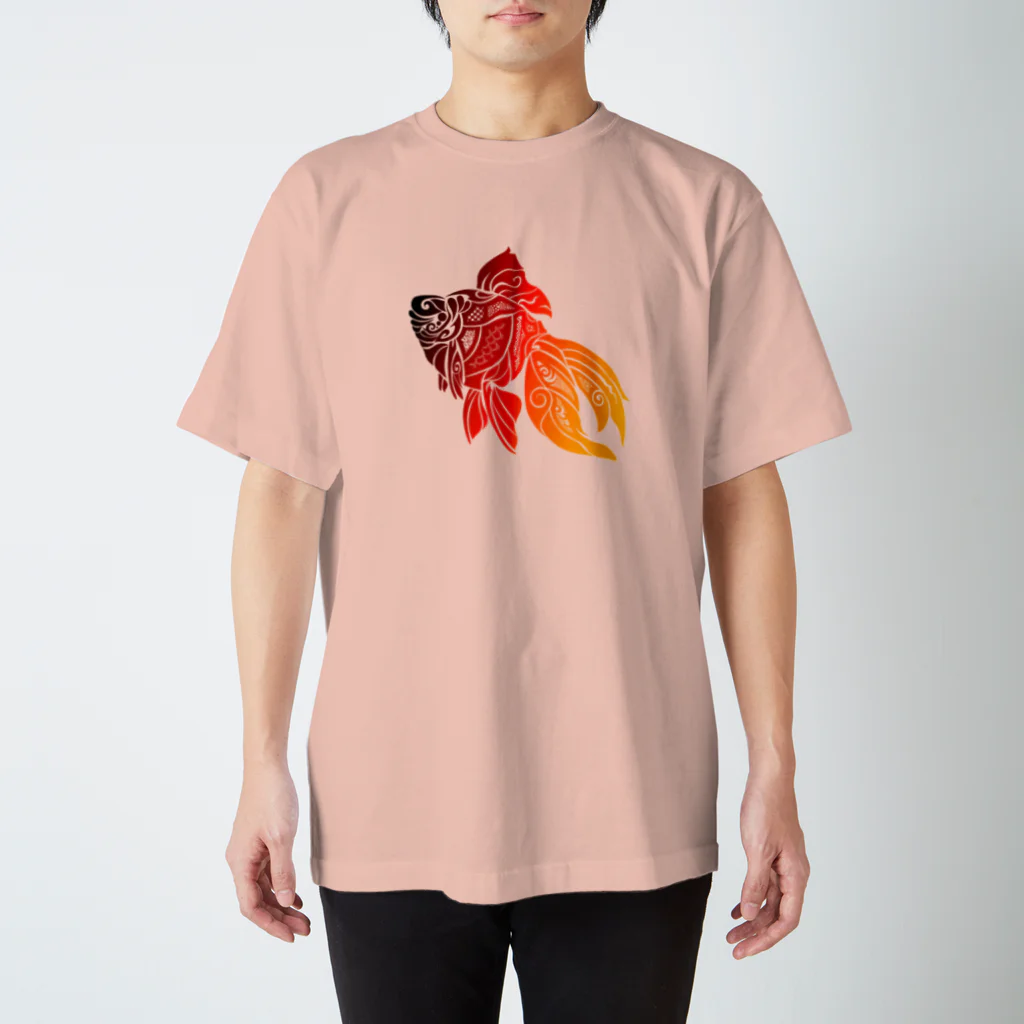 トライバル工房GanzNoteのトライバル金魚 スタンダードTシャツ