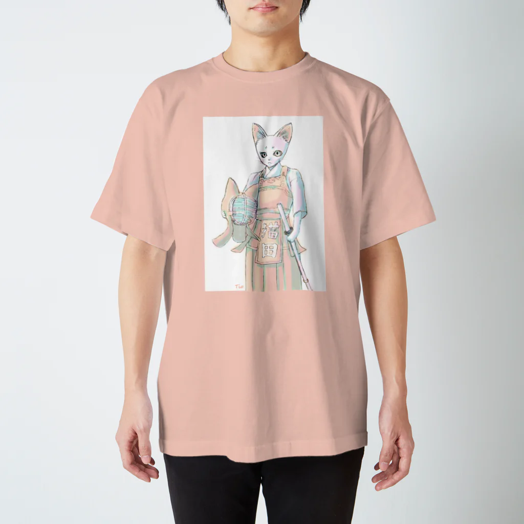 Tio Heartilの剣道ねこさん スタンダードTシャツ