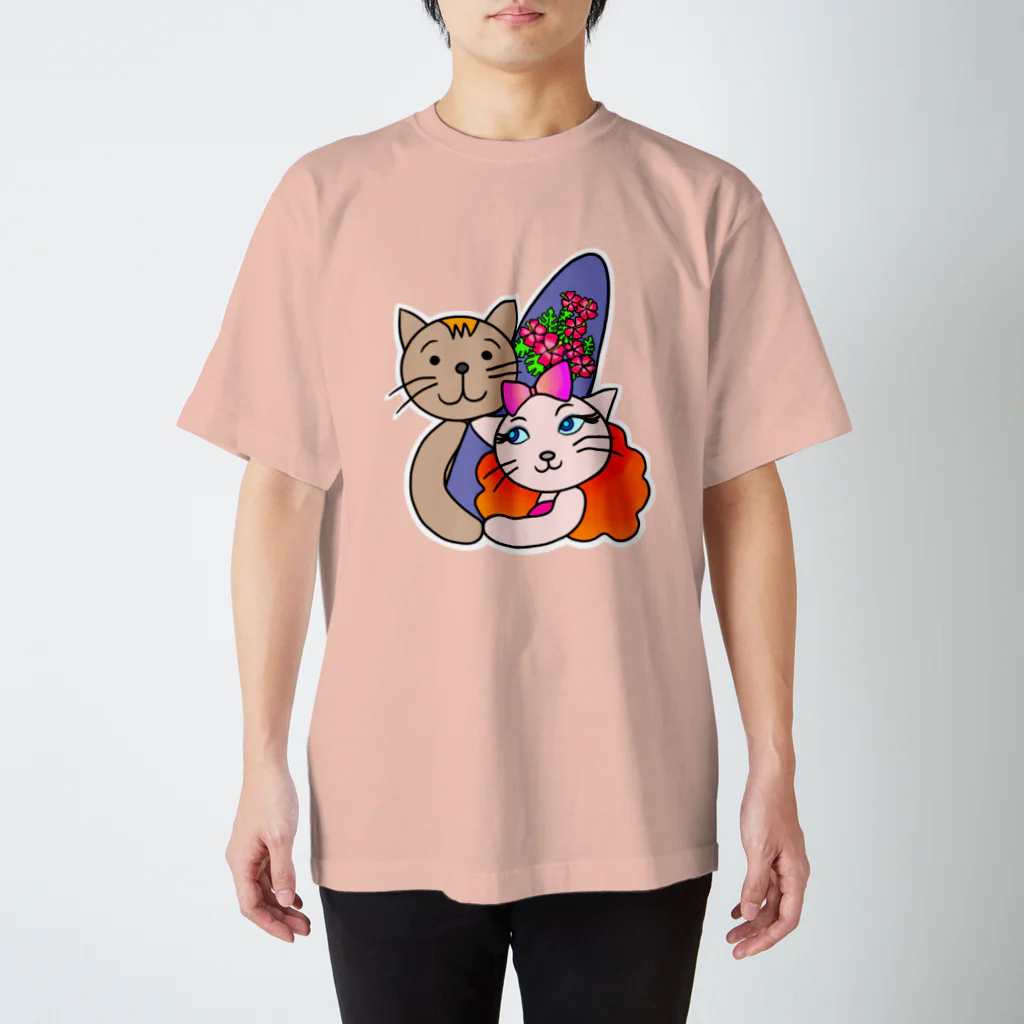 紫キャベツのネコの恋人たち スタンダードTシャツ