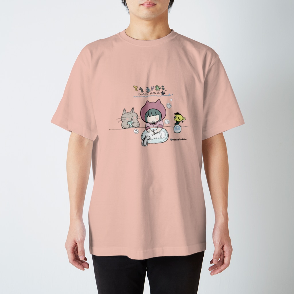 ほっかむねこ屋（アトリエほっかむ）の手を洗おう Regular Fit T-Shirt