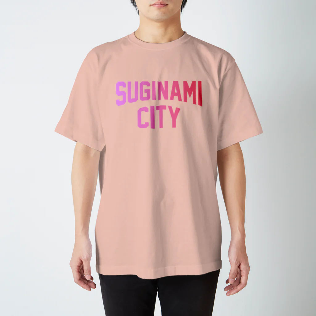 JIMOTO Wear Local Japanの杉並区 SUGINAMI CITY ロゴピンク スタンダードTシャツ