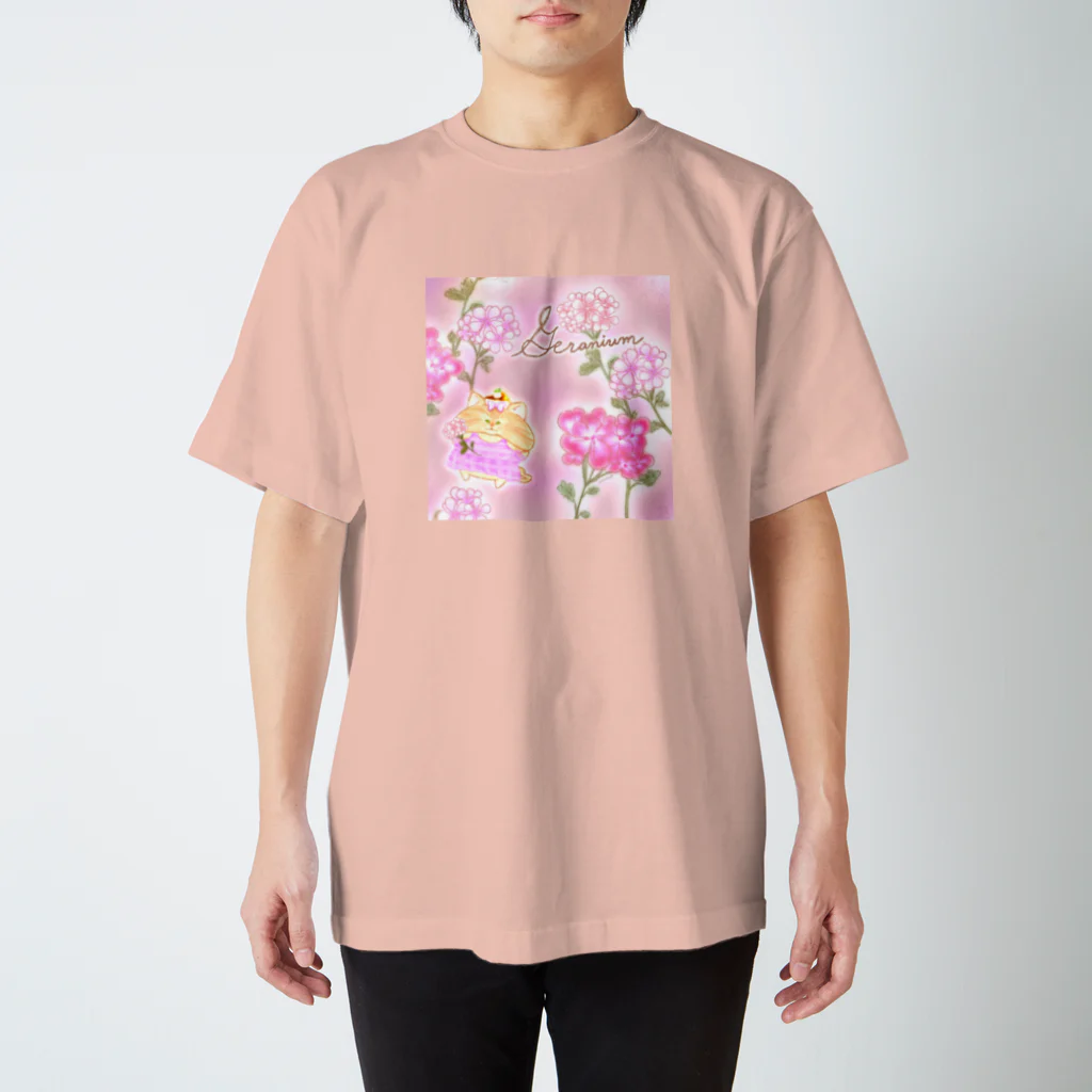 どるちぇ＊うさぎの《ボタニカル》＊ゼラニウム×きじとら＊誕生日花 Regular Fit T-Shirt