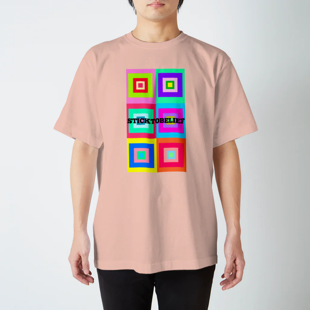 STICKTOBELIEFのcolor square スタンダードTシャツ