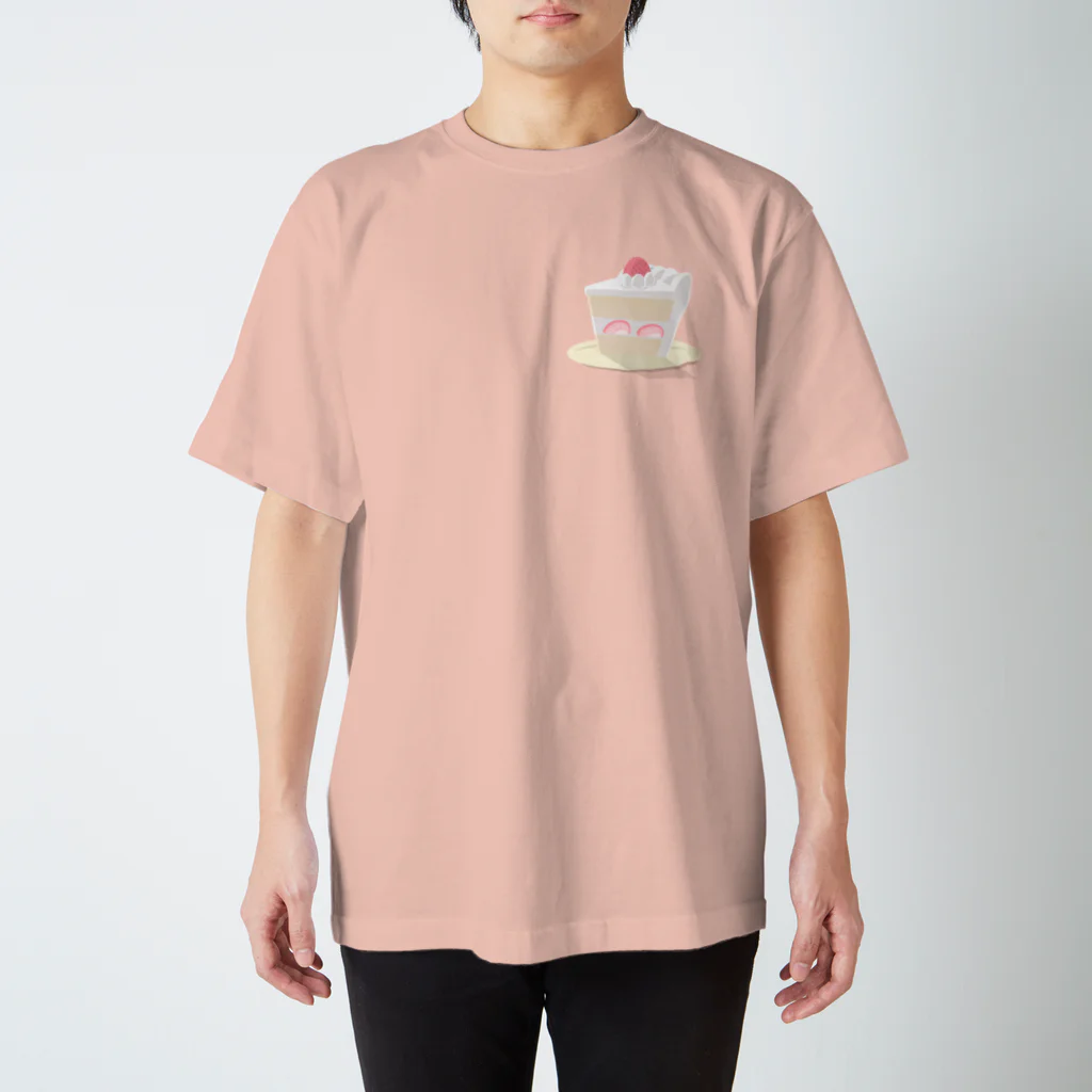 なまけもんのいちごのショートケーキ スタンダードTシャツ