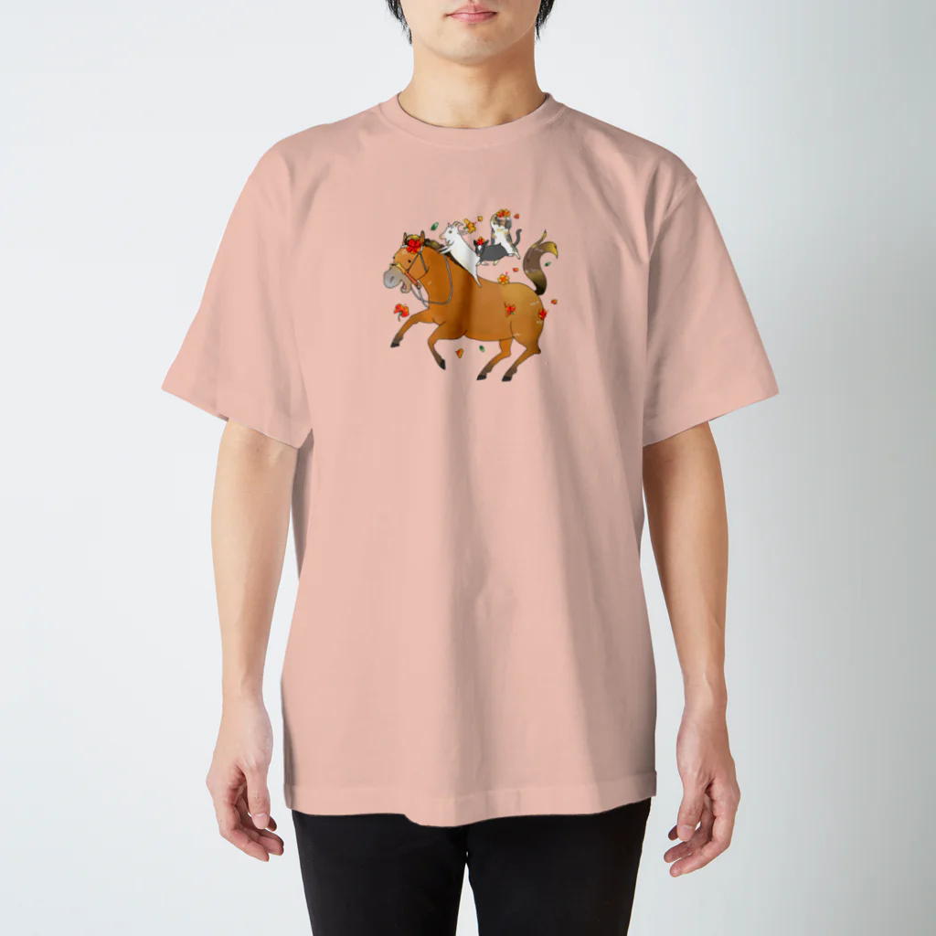 poniponiの楽しそうな馬ヤギ猫！ Regular Fit T-Shirt