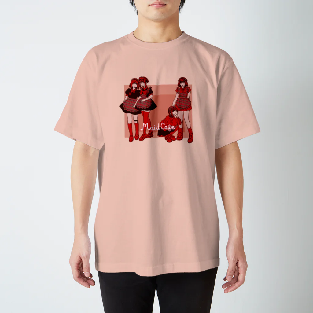 in the bed shop(遥さんのお店)の赤チェックのメイドカフェ Regular Fit T-Shirt