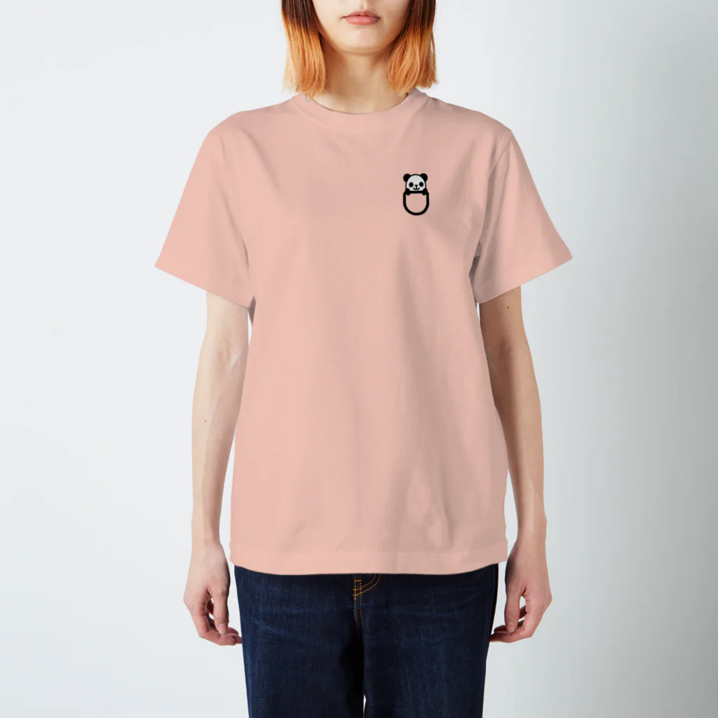 えいこせんせいの「にこにこパンダ」のくっきりポケットにこにこパンダ Regular Fit T-Shirt