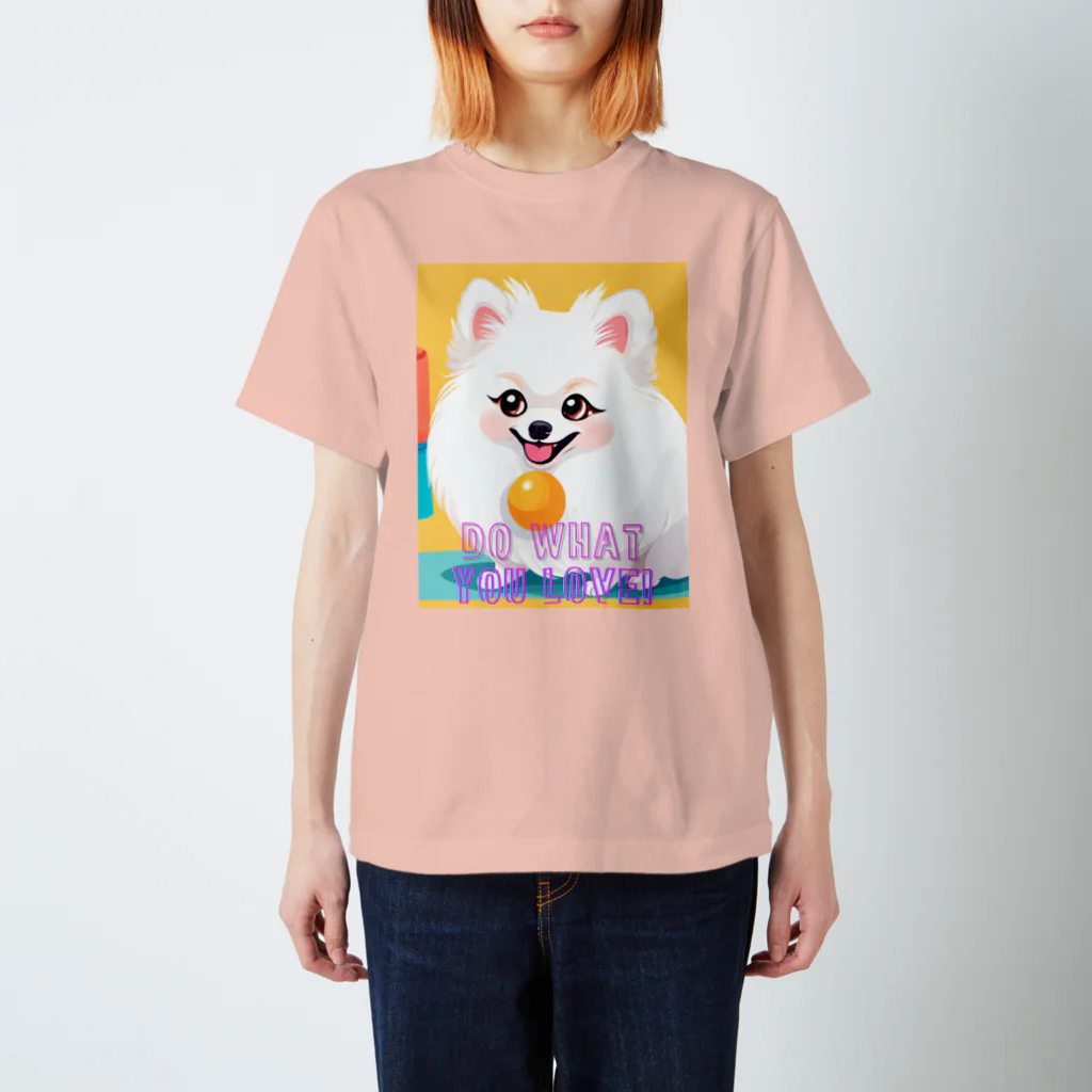 Pom-Dog'sの清楚系白ポメ　ポメ子 Regular Fit T-Shirt