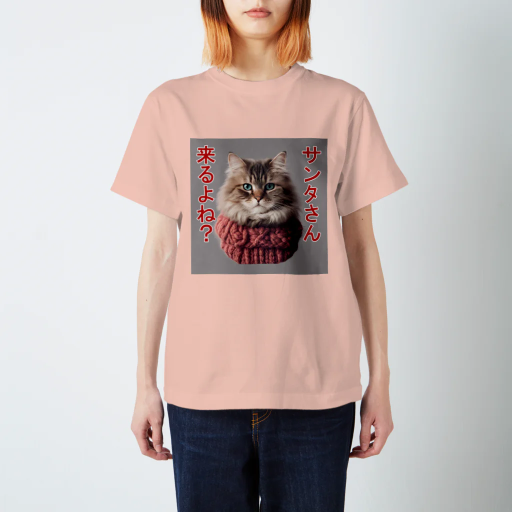 てくのちゃんのサンタを信じてる猫 スタンダードTシャツ