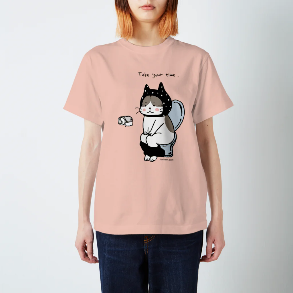 ほっかむねこ屋（アトリエほっかむ）のトイレねこ　黒 Regular Fit T-Shirt