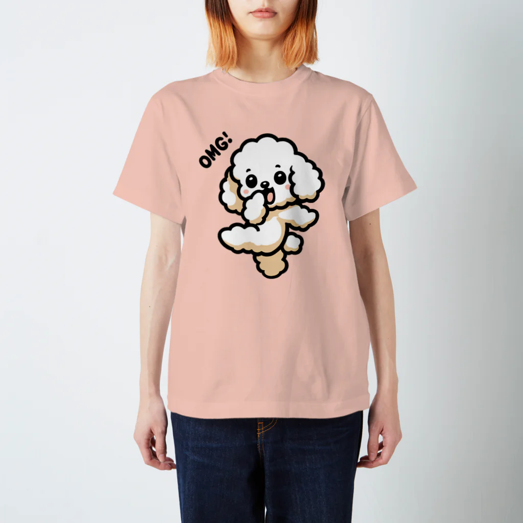 OMG DOG 【オーマイガ ドッグ】のOMG DOG オーマイガ！トイプードルのぷぷる スタンダードTシャツ